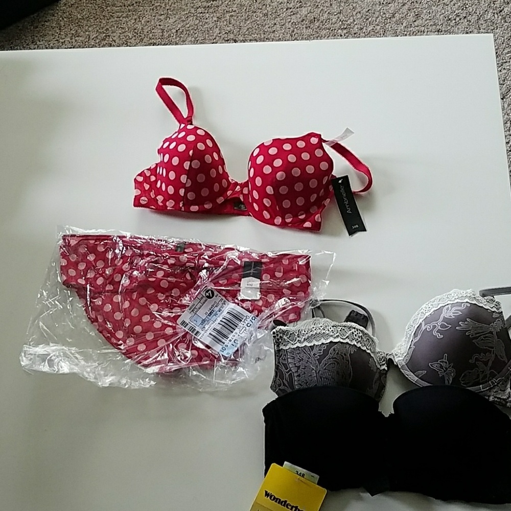 NWT 3 bras, one with matching undies